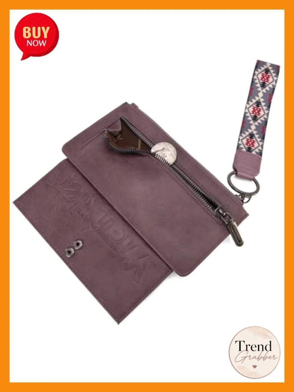 Western Wristlet Wallet with RFID Blocking and Credit Card Slots - Picture 4 of 6